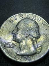 1977 P  MISS Strike Obverse  Washington Quarter   Left  of  in and Trust   error picture