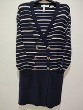 SONIA RYKIEL Paris Vintage Striped Long Cardigan Coat Wool Angora 36 picture