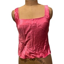 Topshop Pink Square Neck Satin Cami Crop Top NWT Size 6 picture