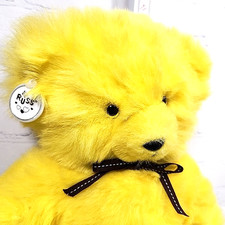Russ Berrie YELLOW Teddy So Brite Bear Plush Item 1780 Tags Vintage 15in Korea picture