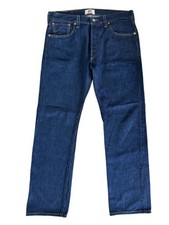 Levi's 501 Original Jeans Men's 34x32 Dark Wash Blue Button Fly Straight Leg picture