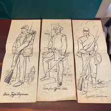 Vintage World Publishing Infantrymen Posters Lot Of 3 1967 Rare Civil War Relics picture