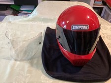 Vintage Simpson Model 32 Helmet (Aug 1982) - Original Red - Complete w/ 2 Shield picture