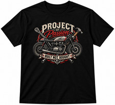 Vintage Motorcycle T Shirt Custom Bike Built Not Bought Mechanic Graphic Tee picture