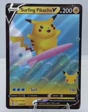 Surfing Pikachu V 008/025 Celebrations Holo RARE Pokemon TCG MINT/NM picture