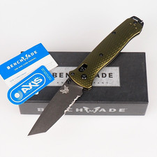 Benchmade 537SGY-1 Bailout Woodland Green Aluminum Serrated Folding Pocket Knife picture