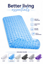 Non Slip Bathtub Mat, 40x16 Extra Long, 200+ Suction Cups, Multi-Color Options picture