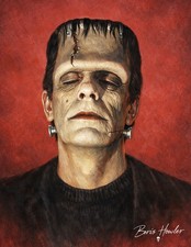 Boris Howler GLENN STRANGE FRANKENSTEIN 8.5X11 Art Print SIGNED classic horror picture