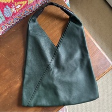 Andrea Cardone Pebbled Leather Forest Green Hobo Bag Made in Italy Quiet Luxury picture