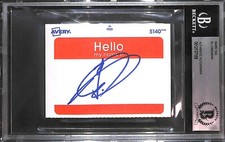 El Lindaman Signed Name Tag BAS Beckett COA AEW OWE DDT Zero1 BJW W-1 Autograph picture