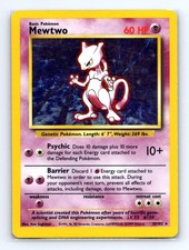 Mewtwo 10/102 Holo Rare Base Set Unlimited Pokemon Lightly Played picture