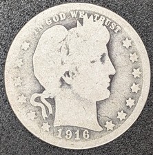 1916-D U.S. 25C Barber Silver Quarter Nice Circulated Coin picture