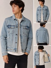 Hollister Epic Flex Men’s XS Sherpa Lined Denim Jacket Light Wash Trucker picture
