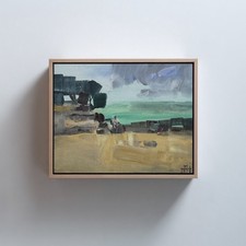 By The Lake 10x8 Acrylic Painting on Canvas Lake Michigan Chicago Scene Fine Art picture