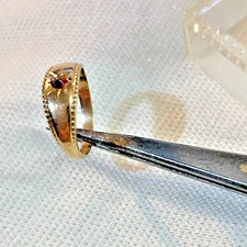 Antique 10k Gold Baby Ring With Red Stone picture