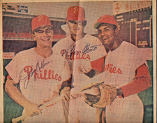 Johnny Callison CHRIS SHORT Autograph  Phillies 10.5 x 9