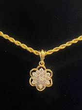 Stunning 0.80 Cts  Round Brilliant Cut Starrays Diamonds Pendant In 585 14K Gold picture