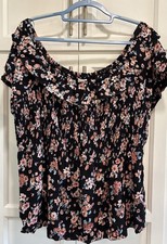 Maurice’s Women’s Plus Size 1X/2X Floral Short Sleeve Garden Floral Top Blouse picture