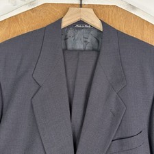 VTG Giorgio Armani Suit Mens 42R Gray 2 Button Wool Canvased Italy 90s 34x31 picture