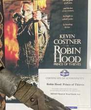 screen-used ROBIN HOOD Prop WOODEN Battle Axe long HANDLE Kevin Costner CLOSEOUT picture