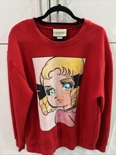 Gucci Red Crew Neck Sweatshirt Embroidered Chikae Ide Sz L Rare Please Read Desc picture