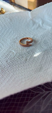 10kt rose gold nail ring with cz stones picture