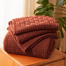 Aormenzy 50x60 Throw Blanket, Soft Cozy Acrylic Throw Blanket, Cable Knit Throw picture