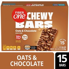 Fiber One Chewy Bars, Oats and Chocolate, Mega Pack, 15 Count, 21.2 oz picture