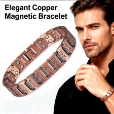 3X Ultra Strength Magnetic Copper Bracelet Vintage Copper Men's Therapy Energy picture