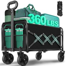 Collapsible Wagon Cart with Wheels Foldable, 360 lbs Heavy Duty Folding Wagon picture