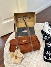 Coach Bridget Brown Suede Leather Shoulder Bag Underarm Handbag picture