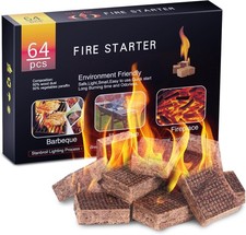 Fire Starter Squares 64, Odorless Fire Starters for Fireplace, Camping picture