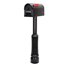 Postal PRO Madison Mailbox and Post Kit Black Mailbox Combo Set picture