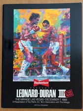 Sugar Ray Leonard vs Roberto Duran III Official Fight Program Uno Mas 1989 picture