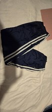 BCG Men's XL Regular Nylon Track Pants Blue/White Striped Drawstring Elastic picture