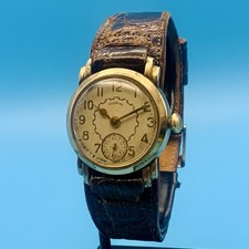 ILLINOIS Men’s Vintage 1920/30s Hand Wind Wristwatch 10kt RGP Leather Working picture