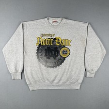 Vtg 90s Notre Dame Sweatshirt Men’s XL Gray Nutmeg Football Fighting Irish picture
