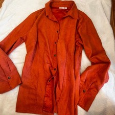 Cato orange button up blouse with picture