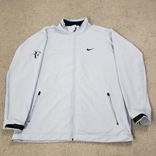 Nike Roger Federer 2012 RF Tennis Track Jacket Mens XXL Gray Full Zip Waterproof picture