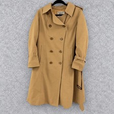 Vintage 1980s Burberry London Double Breasted Beige Trench Coat Size L picture