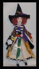 Dollhouse Doll Witch Girl Holding Bag Fall Colors 1.12 Scale 6 in Art Doll picture