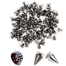 100X Punk Cone Metal Spikes Rivets Studs Screw Back For Clothing Jacket Leather picture