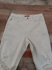 Women’s Judy Blue Garment Dyed Tan Denim Distressed Jeans Sz16 (2385) picture