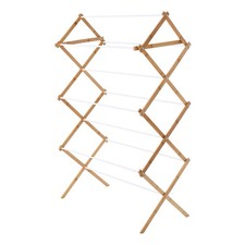 Mainstays Bamboo Laundry Drying Rack 7-Tier Folding Space-Saving Collapsible picture