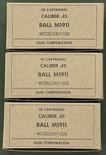 OLIN / WESTERN  PRE-GULF WAR (EARLY  1980s) M1911 .45 ACP NEW REPLICA AMMO BOXES picture