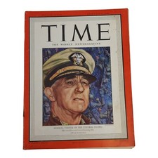 Vintage Time Magazine February7 1944 Admiral Turner Central Pacific WWII History picture