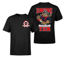Engine Ten Newark Fire Department T-Shirt, Vintage Firefighter Dog Graphic Tee, picture