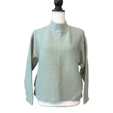 MADEWELL Funnel Neck Drop Shoulder CottonSweater In Frosted Sage SZ Small picture