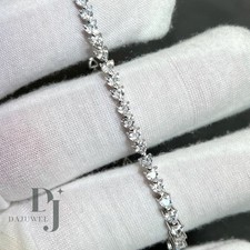 7' Inch Long Tennis Wedding Bracelet Solid 14K White Gold Heart Cut 7 CT For Her picture