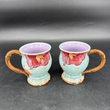 Discontinued Tracy Porter Hand Painted Belle Collection. Set Of 2 Coffee Mugs picture